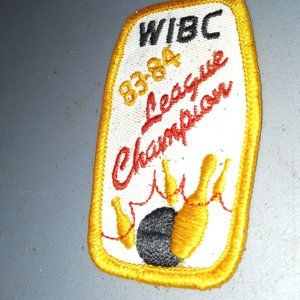 BOWLING PATCH WIBC 83-84 League Champion Vintage